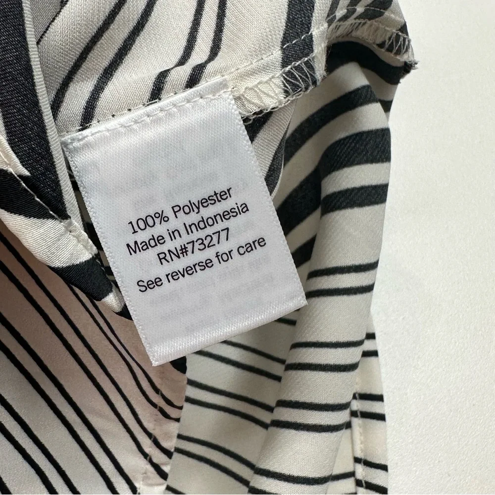 Nine West Black and White Diagonal Striped Sleeveless Workwear Blouse Plus 0XL - Picture 5 of 7